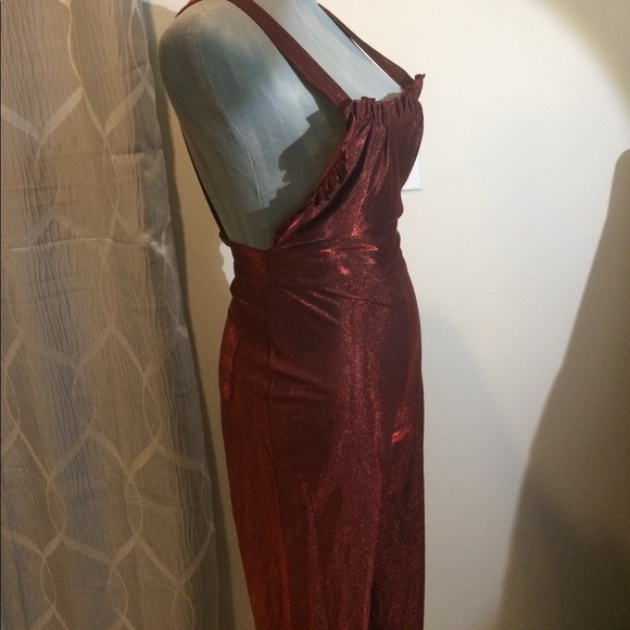 Vintage handmade red shimmer jump suit 1970s - Picture 3 of 8